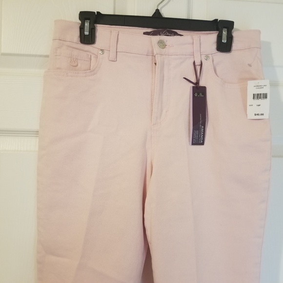 Gloria Vanderbilt Amanda Jeans NWT 10 Petite Pink - Picture 2 of 6